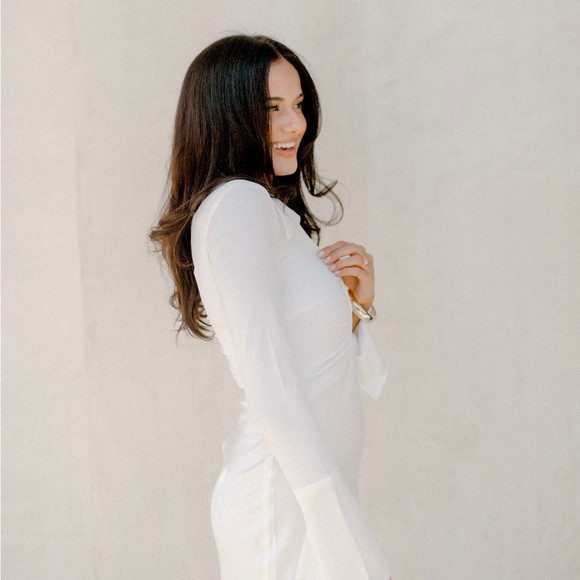 WHITE REVOLVE DRESS WITH COLLAR DETAILING - Picture 3 of 5